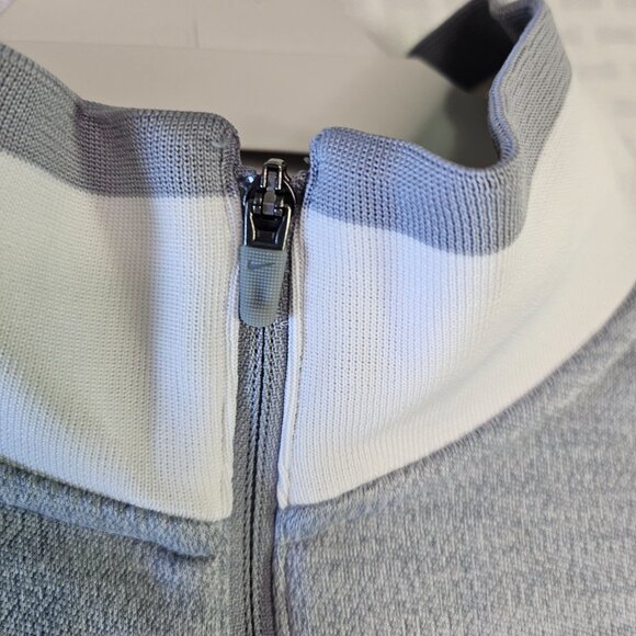 Nike Golf Dri-Fit Tour Performance Long Sleeve Pullover Size L White/Gray - Picture 2 of 5